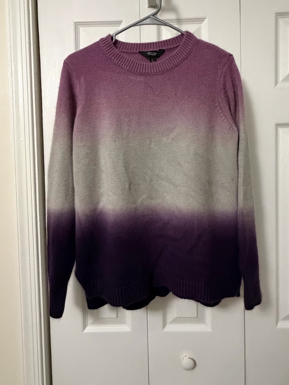 Simply Vera Vera Wang Purple Ombre Crewneck Sweater
